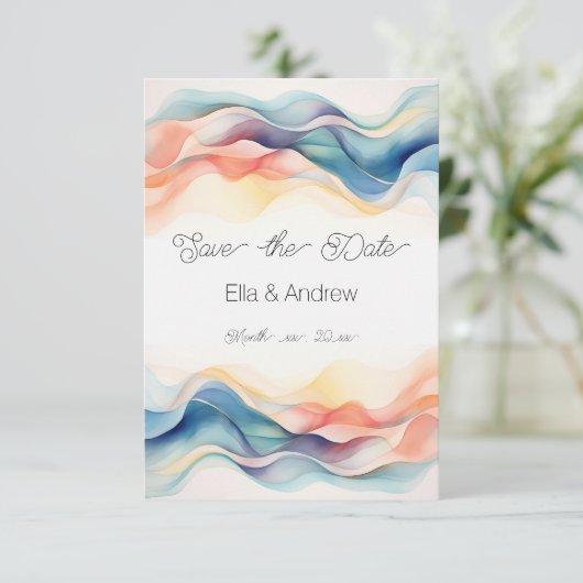 Modernes Abstraktes Design Save The Date (Stehend Vorderseite)