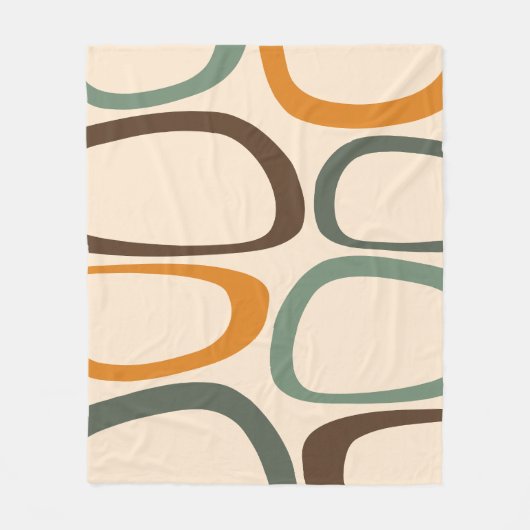 Modernes Abstraktes Design Tan Fleecedecke (Vorderseite)