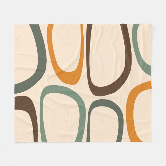 Modernes Abstraktes Design Tan Fleecedecke (Vorderseite (Horizontal))