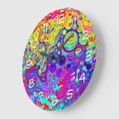 Modernes Abstraktes digitales Fluid  Große Wanduhr (Winkel)