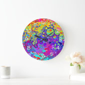 Modernes Abstraktes digitales Fluid  Große Wanduhr (Zuhause)