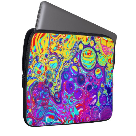 Modernes Abstraktes digitales Fluid Laptopschutzhülle (Vorne Rechts)