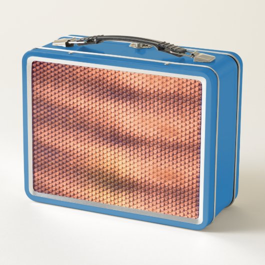 Modernes abstraktes Digitalmuster-Design 1232 Metall Brotdose (Rückseite)