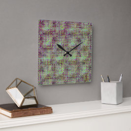 Modernes abstraktes Digitalmuster-Design 1233 Quadratische Wanduhr
