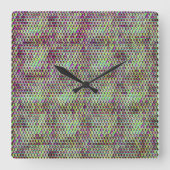 Modernes abstraktes Digitalmuster-Design 1233 Quadratische Wanduhr (Vorderseite)
