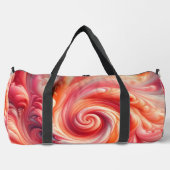 Modernes Abstraktes Drehrosa und Lachs Duffle Bag (Vorderseite)