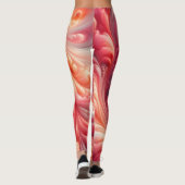 Modernes Abstraktes Drehrosa und Lachs Leggings (Rückseite)