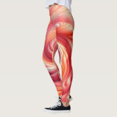 Modernes Abstraktes Drehrosa und Lachs Leggings (Links)
