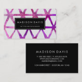 Modernes Abstraktes Dreieck Lila Wasserfarbe Visitenkarte (Vorne/Hinten)