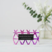 Modernes Abstraktes Dreieck Lila Wasserfarbe Visitenkarte (Stehend Vorderseite)