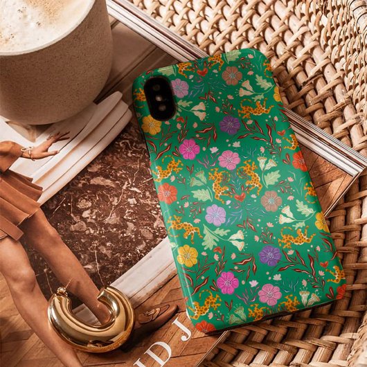 Modernes abstraktes Dschungel-Party mit Geparden Case-Mate iPhone Hülle