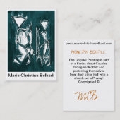 Modernes Abstraktes Dunkles Aquamarin Grau künstle Visitenkarte (Vorne/Hinten)