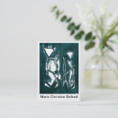 Modernes Abstraktes Dunkles Aquamarin Grau künstle Visitenkarte (Stehend Vorderseite)