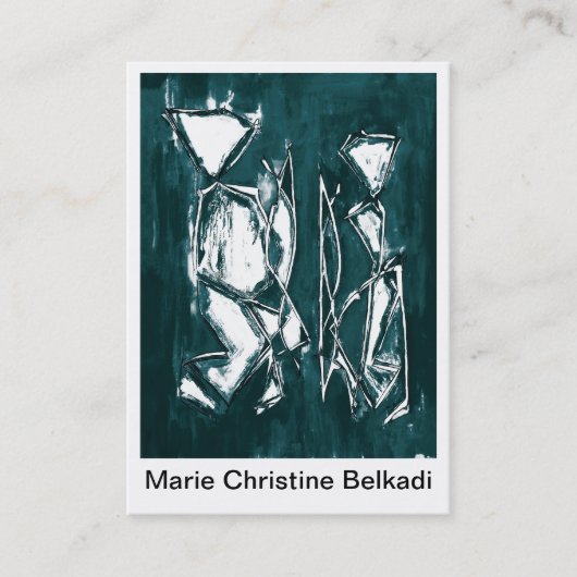 Modernes Abstraktes Dunkles Aquamarin Grau künstle Visitenkarte (Vorderseite)