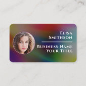 Modernes, Abstraktes Dunkles Rainbow Gradient Cust Visitenkarte (Vorderseite)