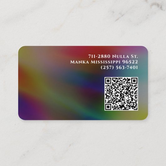 Modernes, Abstraktes Dunkles Rainbow Gradient Cust Visitenkarte (Rückseite)