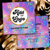 Modernes Abstraktes Edelstein-Add-Logo Quadratische Visitenkarte