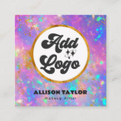 Modernes Abstraktes Edelstein-Add-Logo Quadratische Visitenkarte (Vorderseite)