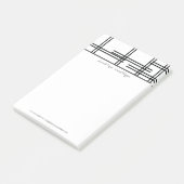 Modernes abstraktes einfarbiges Schwarzweiss Post-it Klebezettel (angewinkelt)