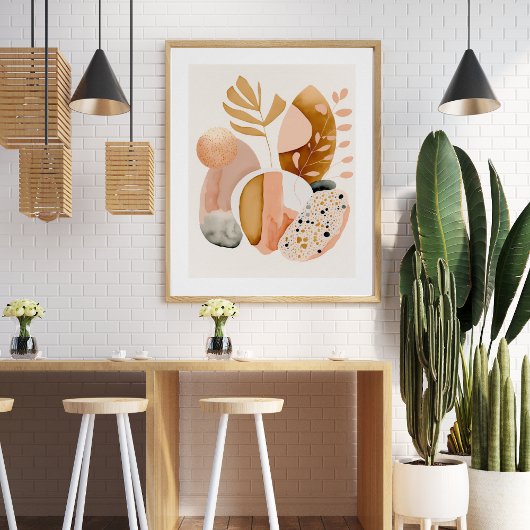 Modernes Abstraktes Elegantes Minimalistisches Ros Poster