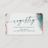 Modernes Abstraktes Emerald Green Wedding Registry Begleitkarte (Vorderseite)