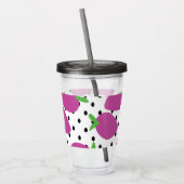 Modernes Abstraktes Erdbeermuster Acryltrinkbecher (Links)