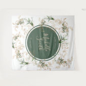 Modernes Abstraktes Eucalyptus-Boho-Brautparty Wandteppich (Vorderseite (Horizontal))