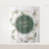 Modernes Abstraktes Eucalyptus-Boho-Brautparty Wandteppich (Vorderseite)