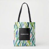 Modernes Abstraktes Farbleaf-Monogramm Tasche (Vorderseite)