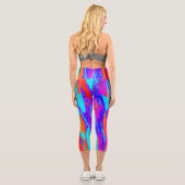 Modernes Abstraktes Farbmuster Capri Leggings (Rückseite)