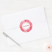 Modernes Abstraktes Farbrosa Save the Date Runder Aufkleber (Umschlag)