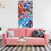 Modernes Abstraktes Fluid Acrylic - farbenfroh Leinwanddruck (Insitu (Wohnzimmer))