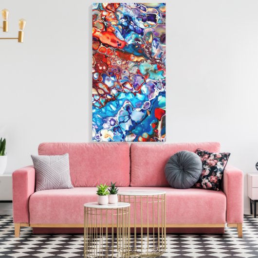 Modernes Abstraktes Fluid Acrylic - farbenfroh Leinwanddruck (Insitu (Wohnzimmer))
