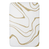 Modernes abstraktes, flüssiges, wirbelweißes Gold Badematte (Vorderseite Vertikal)