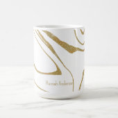 Modernes abstraktes, flüssiges, wirbelweißes Gold Kaffeetasse (Mittel)