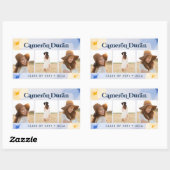 Modernes abstraktes Foto Collage Graduate Gold Bla Rechteckiger Aufkleber (Blatt)