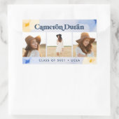 Modernes abstraktes Foto Collage Graduate Gold Bla Rechteckiger Aufkleber (Tasche)