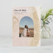 Modernes, Abstraktes Foto für Graduate Einladung (Stehend Vorderseite)