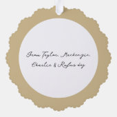 Modernes Abstraktes Foto Text Personalisiert Weihn Ornament Karte (Rückseite)