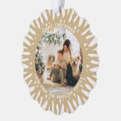 Modernes Abstraktes Foto Text Personalisiert Weihn Ornament Karte (Links)