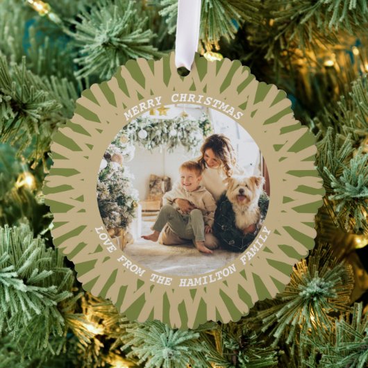 Modernes Abstraktes Foto Text Personalisiert Weihn Ornament Karte (Insitu (Baum))