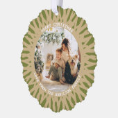 Modernes Abstraktes Foto Text Personalisiert Weihn Ornament Karte (Links)