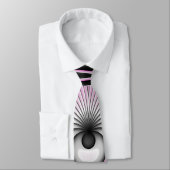 Modernes Abstraktes Fraktal Art Rosa Schwarz Krawatte (Gebunden)