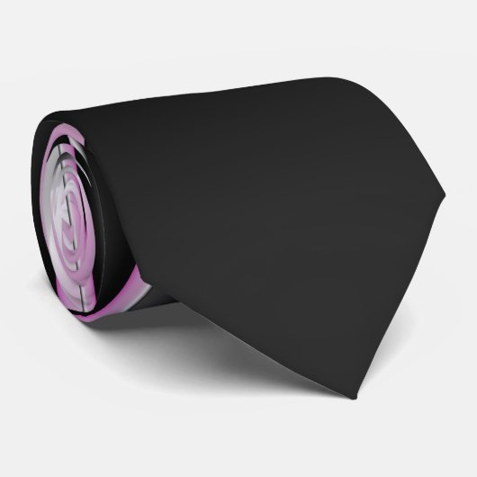 Modernes Abstraktes Fraktal Art Rosa Schwarz Krawatte (Gerollt)