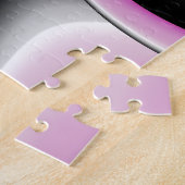 Modernes Abstraktes Fraktal Art Rosa Schwarz Puzzle (Seite)