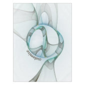 Modernes Abstraktes Fraktal Blau Türkis Grau Text Tischdecke (Vorderseite)