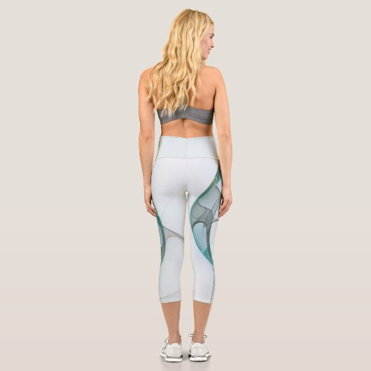 Modernes Abstraktes Fraktal Capri Leggings (Rückseite)