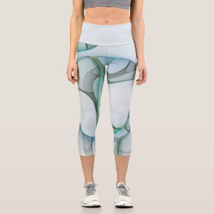 Modernes Abstraktes Fraktal Capri Leggings