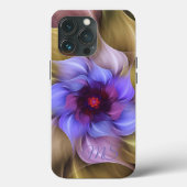 Modernes Abstraktes Fraktal Farbige Blume Monogram Case-Mate iPhone Hülle (Rückseite)