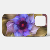 Modernes Abstraktes Fraktal Farbige Blume Monogram Case-Mate iPhone Hülle (Rückseite (Horizontal))